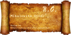 Mikolovits Ottó névjegykártya